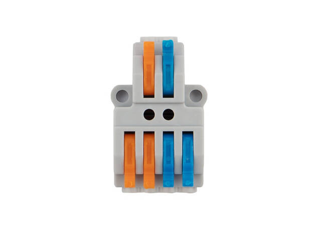 0,08-4мм.кв 32А 1⇒2+1⇒2 розгалуджувач одинарна клема 41,5х23,7х14,8мм [KV424] TACTIX кольорові важелі кріплення 3,1мм - Фото 3