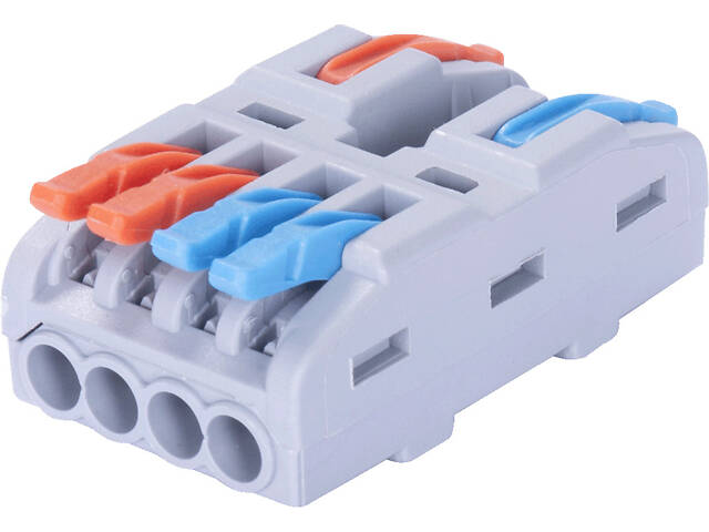 0,08-4мм.кв 32А 1⇒2+1⇒2 розгалуджувач одинарна клема 42х24,2х14,7мм [p0660022] e.lc.pro.aw.uni.pl.2-4 E.NEXT кольорові важелі - Фото 3