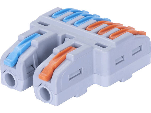 0,08-4мм.кв 32А 1⇒3+1⇒3 розгалуджувач одинарна клема 42х32х14,7мм [p0660023] e.lc.pro.aw.uni.pl.2-6 E.NEXT кольорові важелі - Фото 1