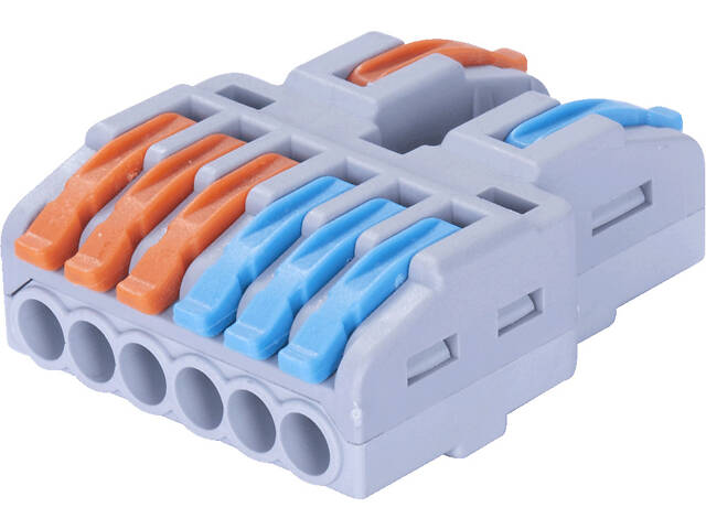 0,08-4мм.кв 32А 1⇒3+1⇒3 розгалуджувач одинарна клема 42х32х14,7мм [p0660023] e.lc.pro.aw.uni.pl.2-6 E.NEXT кольорові важелі - Фото 2