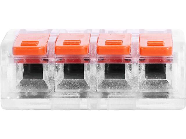 0,08-4мм.кв 32А 1⇒3 сполучна одинарна клема 24х25х12мм [p0660107] e.lc.pro.tr.pl.4 E.NEXT помаранчевий важіль - Фото 3