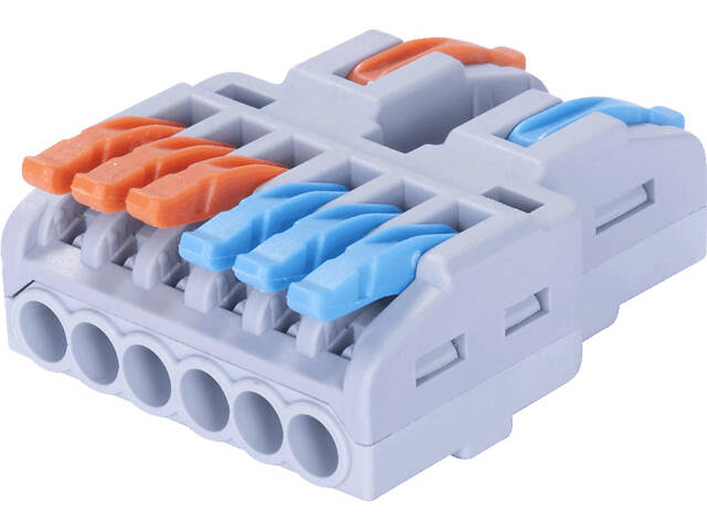 0,08-4мм.кв 32А 1⇒3+1⇒3 розгалуджувач одинарна клема 42х32х14,7мм [p0660023] e.lc.pro.aw.uni.pl.2-6 E.NEXT кольорові важелі - Фото 3