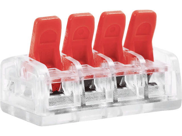 0,08-4мм.кв 32А 1⇒3 сполучна одинарна клема 24х25х12мм [p0660107] e.lc.pro.tr.pl.4 E.NEXT помаранчевий важіль - Фото 4