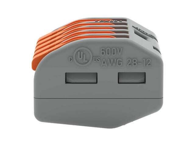 0,08-4мм.кв 32А 1⇒4 сполучна одинарна клема 20,5х26,6х14,5мм [222-415] WAGO помаранчевий важіль - Фото 3