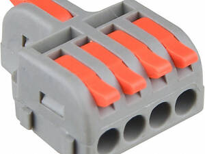 0,08-4мм.кв 32А 1⇒4 прохідна набірна клема 23,9х31,5х13,5мм [A0130010126] DB-14 АСКО помаранчевий важіль кріплення 3,2мм