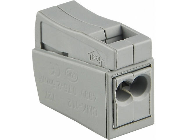 0,5-2,5мм.кв 24А 1⇒2 прохідна одинарна клема для светильников 21х10х16мм [A0130010087] CMK-112 АСКО сіра - Фото 1
