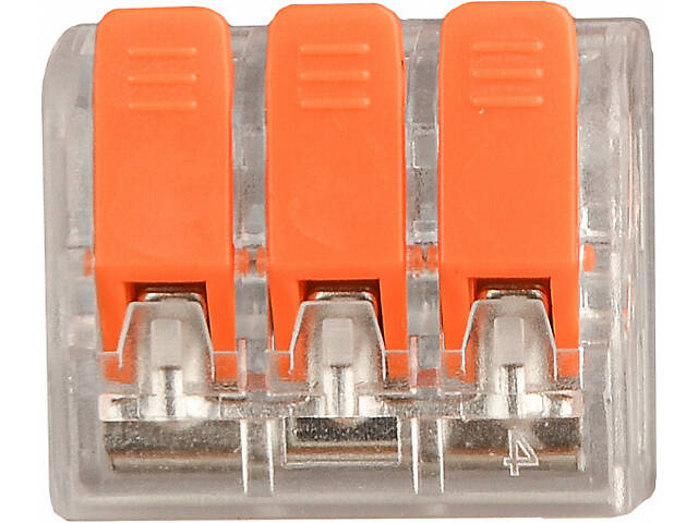 0,5-4мм.кв 32А 1⇒2 сполучна одинарна клема 19,5х19х9,8мм [A0130010132] CMK-633 АСКО помаранчевий важіль - Фото 9
