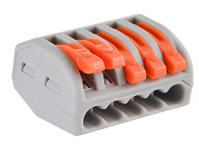 0,5-4мм.кв 32А 1⇒4 сполучна одинарна клема 20,5х26,6х14,5мм [A0130010055] АСС-105 АСКО помаранчевий важіль - Фото 1