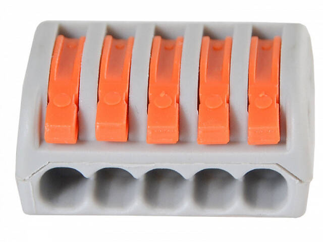 0,5-4мм.кв 32А 1⇒4 сполучна одинарна клема 20,5х26,6х14,5мм [A0130010055] АСС-105 АСКО помаранчевий важіль - Фото 2