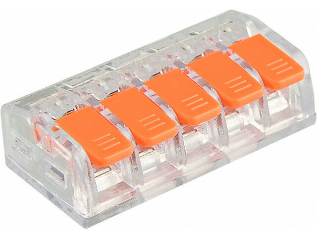 0,5-4мм.кв 32А 1⇒4 сполучна одинарна клема 19,5х30х9,8мм [A0130010133] CMK-635 АСКО помаранчевий важіль - Фото 1