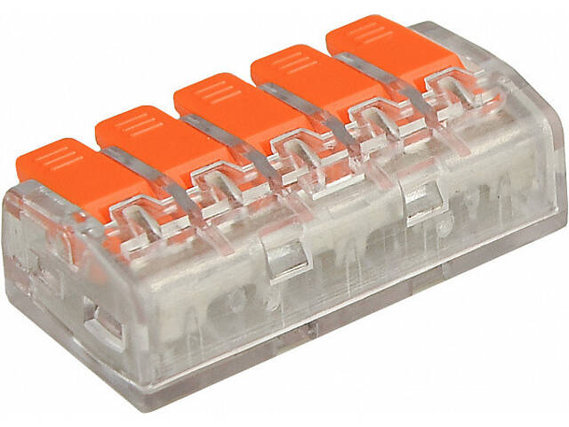 0,5-4мм.кв 32А 1⇒4 сполучна одинарна клема 19,5х30х9,8мм [A0130010133] CMK-635 АСКО помаранчевий важіль - Фото 5