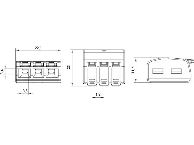 0,5-4мм.кв 41А 1⇒2 сполучна одинарна клема 23х22,1х11,6мм [p0660302] e.lc.pro.wa.pl.3 E.NEXT помаранчевий важіль - Фото 5