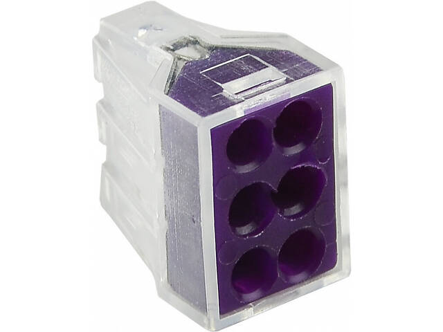 0,75-2,5мм.кв 24А 1⇒5 соединительный одинарная клемма 19,4х18,6х13,4мм [A0130010084] CMK-106 АСКО фіолетова вставка - Фото 1