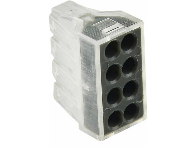 0,75-2,5мм.кв 24А 1⇒7 соединительный одинарная клемма 19,4х24,2х13,4мм [A0130010085] CMK-108 АСКО сіра вставка - Фото 1