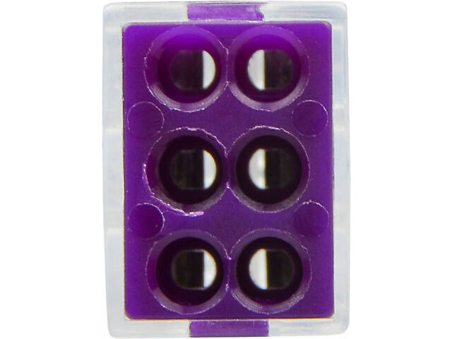 0,75-2,5мм.кв 24А 1⇒5 соединительный одинарная клемма 19,4х18,6х13,4мм [A0130010084] CMK-106 АСКО фіолетова вставка - Фото 2