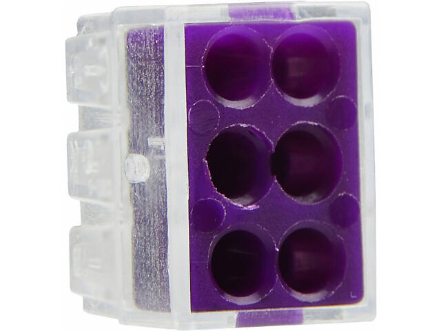 0,75-2,5мм.кв 24А 1⇒5 соединительный одинарная клемма 19,4х18,6х13,4мм [A0130010084] CMK-106 АСКО фіолетова вставка - Фото 3
