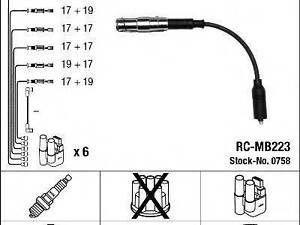 0758 Комплект ізольованих проводів для свічок запалення RC-MB223 NGK 0758 на MERCEDES-BENZ E-CLASS седан (W210)