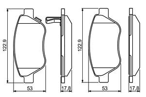 Комплект гальмівних накладок, дискове гальмо BOSCH 0986495237