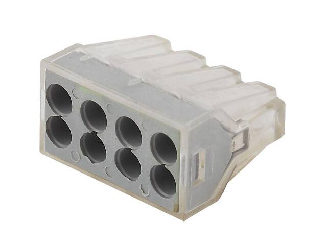 1,5-2,5 мм² 24А 1⇒7 з'єднувальна одинарна клема 24,2х19,5х13,6 мм [UKZ-001-328] СМК 773-328 UEC сіра вставка - Фото 1