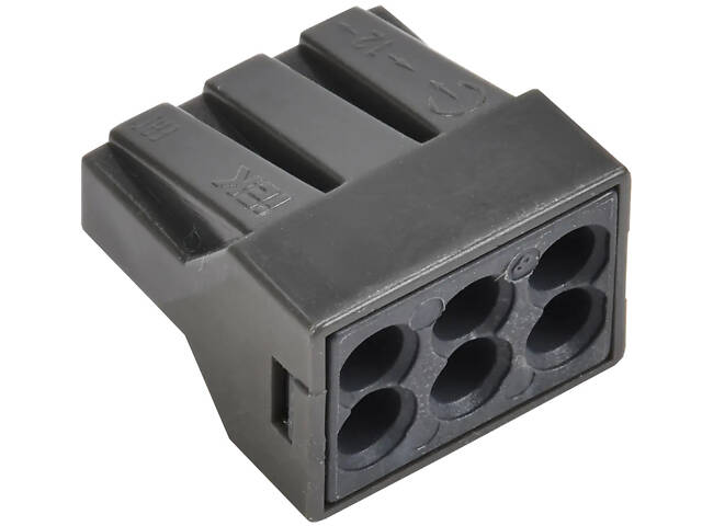 1,5-2,5мм.кв 24А 1⇒5 сполучна одинарна клема 18,7х19,5х13,6мм (4шт) [UKZ-004-306] СМК 773-306 UEC чорний - Фото 1