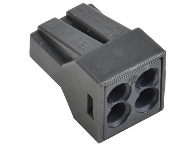 1,5-2,5мм.кв 24А 1⇒3 сполучна одинарна клема 13,3х19,5х13,6мм (4шт) [UKZ-004-304] СМК 773-304 UEC чорний - Фото 1