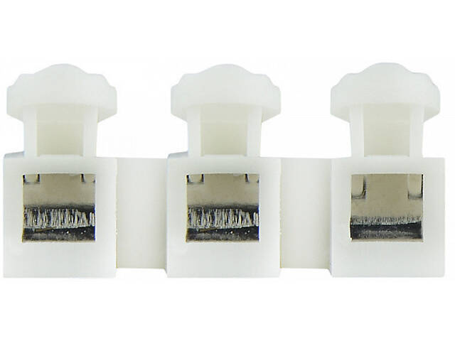 1,5-6мм.кв 25А 3х1⇒3х1 прохідна одинарна клема 20х27,5х13,5мм [A0130010099] CMK-823-3/6 АСКО біла - Фото 2