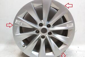 1 Колісний диск 19X8.0 ET40 - SILVER SLIPSTREAM з пошкодженням Tesla model S, model S REST 1076891-00-B