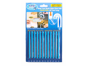 10 наборів паличок для усунення засмічень в трубах Sani Sticks