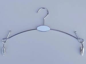 10 шт.Металеві вішалки для нижньої білизни RESTEQ, сріблясті з прищіпками 28см (упаковка)