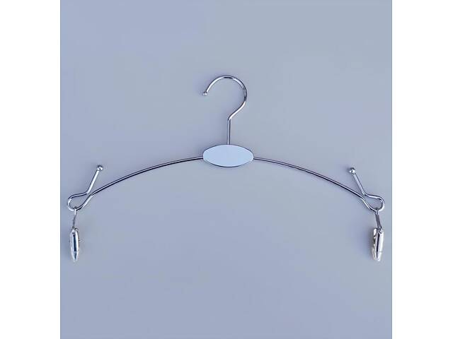 10 шт.Металеві вішалки для нижньої білизни RESTEQ, сріблясті з прищіпками 28см (упаковка) - Фото 1