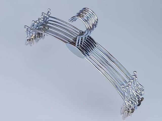 10 шт.Металеві вішалки для нижньої білизни RESTEQ, сріблясті з прищіпками 28см (упаковка) - Фото 2