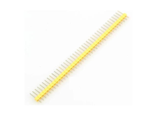 100 шт - Вилка пряма PLS 1x40 2.54 мм гребінка мідна (жовтий) - Фото 1