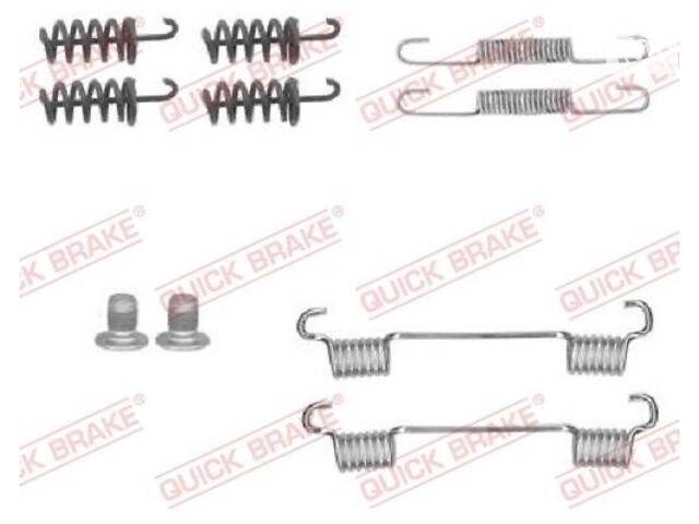 105-0874 QUICK BRAKE Комплект пружинок колодок ручника MB C-сlass 07-/CLK 02-10/E-class 09-/S-class 05-