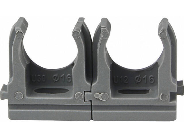 ⌀16мм тримач-кліпса з фіксатором, під дюбель, сірий поліпропілен (50шт) [1730] АСКО - Фото 2