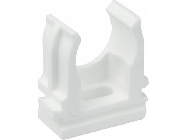 ⌀16мм тримач-кліпса з фіксатором, під дюбель, білий поліпропілен (50шт) [6671] АСКО - Фото 1