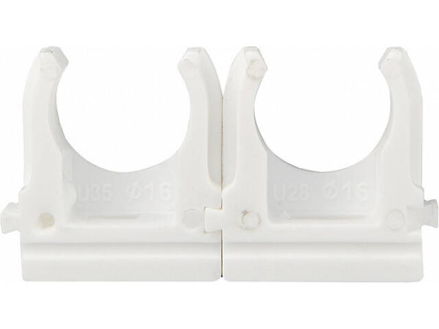 ⌀16мм тримач-кліпса з фіксатором, під дюбель, білий поліпропілен (50шт) [6671] АСКО - Фото 2