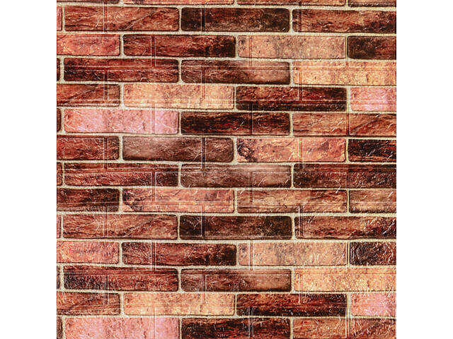 179-3 Панель стінова 3D 700х770х3мм Коричневий (цегла) SW-00001771 - Фото 1