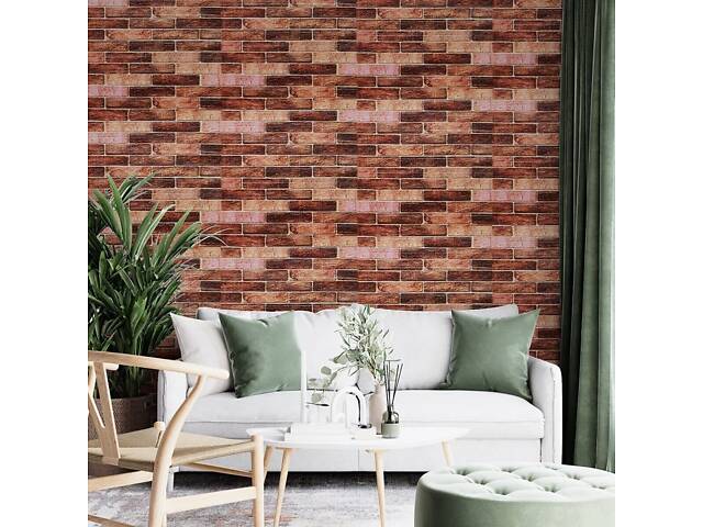 179-3 Панель стінова 3D 700х770х3мм Коричневий (цегла) SW-00001771 - Фото 5