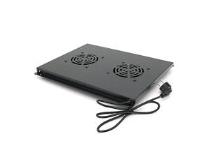 19' вентиляторний модуль Merlion, 2 вентилятори й 1*Schuko, для шафи завглибшки 600 мм, чорний