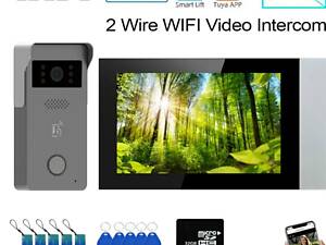2 провідний відео домофон розумний дім Tuya wi-fi 1080 7 дюймовий сенсорний екран камера дверний дзвінок