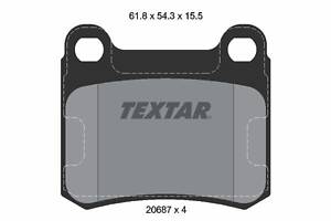 Комплект гальмівних накладок, дискове гальмо TEXTAR 2068701