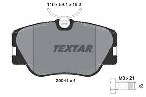 Комплект гальмівних накладок, дискове гальмо TEXTAR 2094102