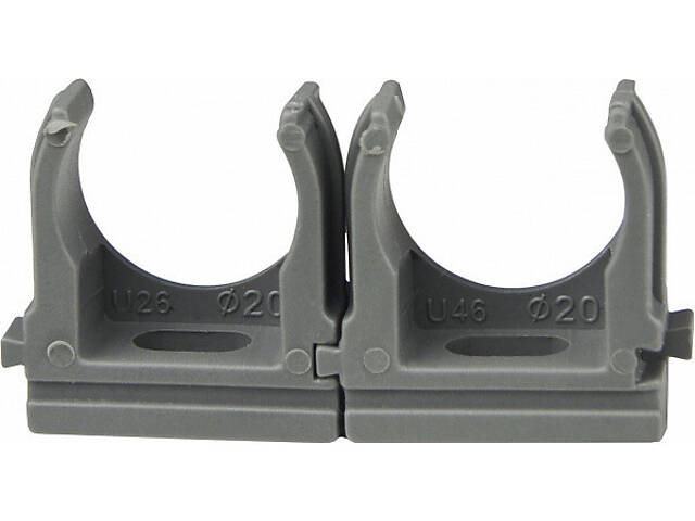 ⌀20мм тримач-кліпса з фіксатором, під дюбель, сірий поліпропілен (50шт) [1254] АСКО - Фото 2