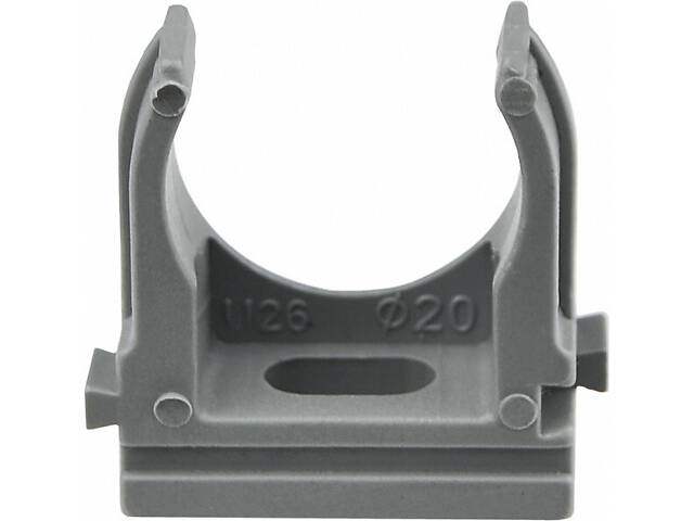 ⌀20мм тримач-кліпса з фіксатором, під дюбель, сірий поліпропілен (50шт) [1254] АСКО - Фото 3