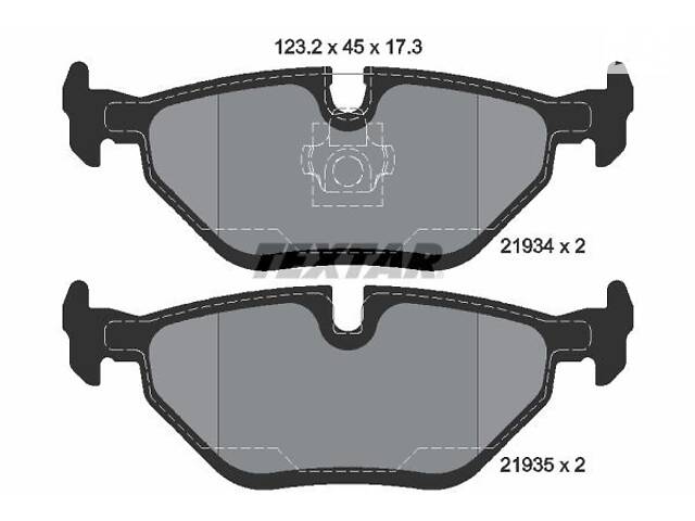 Комплект гальмівних накладок, дискове гальмо TEXTAR 2193402