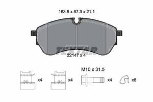 Комплект гальмівних накладок, дискове гальмоTEXTAR2214701