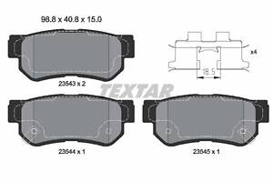 2354301 TEXTAR Гальмівні колодки до дисків