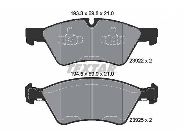 Комплект гальмівних накладок, дискове гальмо TEXTAR 2392201