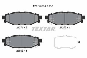 Комплект гальмівних накладок, дискове гальмо TEXTAR 2427101