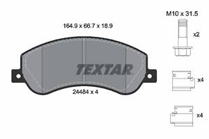 Комплект гальмівних накладок, дискове гальмо TEXTAR 2448404